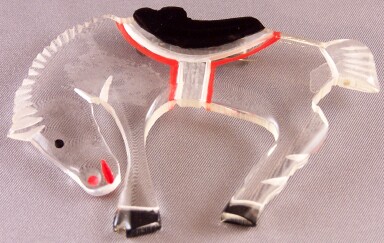 BP9 lucite bucking horse pin